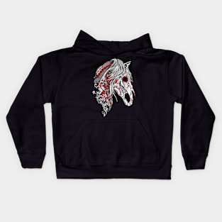 Horse Sugar Skull Graphic Art Kids Hoodie